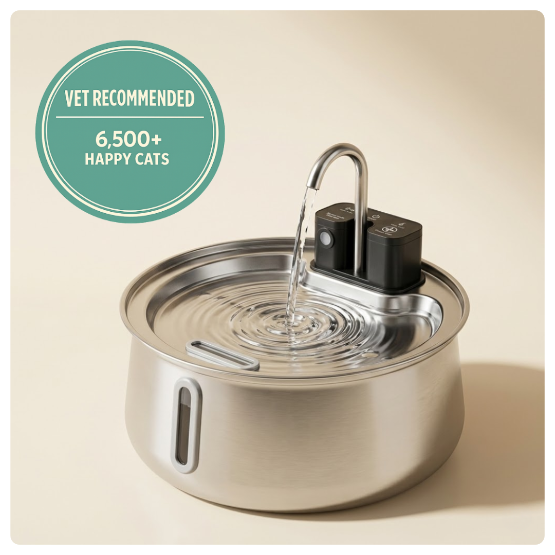 VernaStream — Stainless Steel Cat Water Fountain