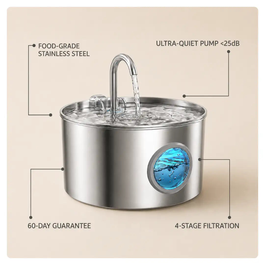 Cat Water Fountain - Stainless Steel